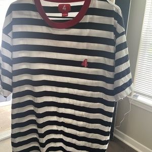 Stripped black and white T-shirt. 4Hunnid